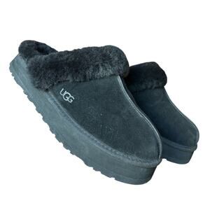 Ugg Diskette Black Platform Shearling Slip Ons size W12 EU 43
